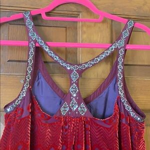 Free People velvet silk and sequin top